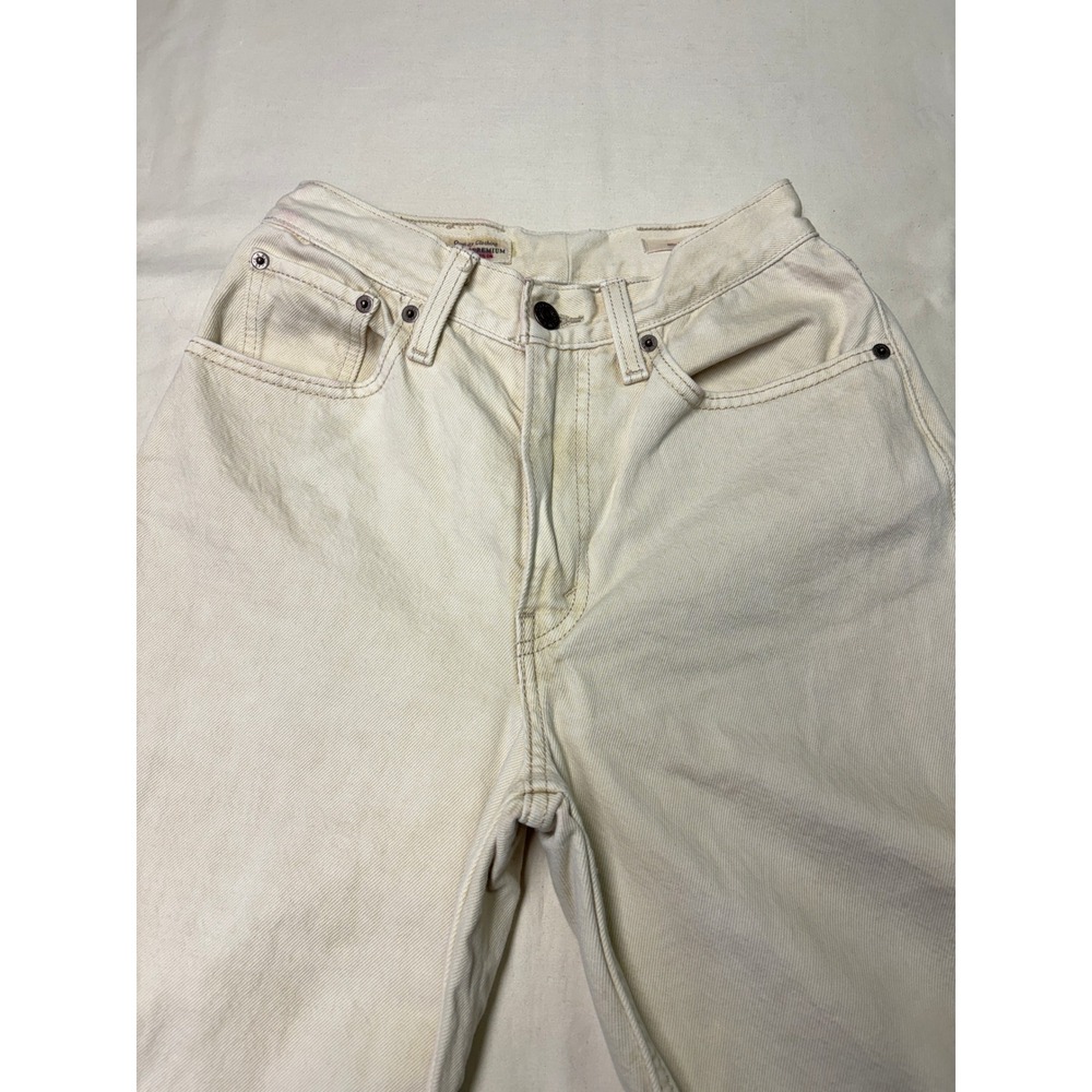 Levi Strauss Premium 80s Mom Jean Light Cream Beige Size 25x27 - Picture 2 of 16